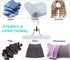 Amber Home White Wooden Pants Hangers 10 Pack, Wood Clamp Hangers with Non Slip Padded Velvet, Jeans/Slacks Hangers Hair Extension Hangers for Skirts, Trousers, Wig (White, 10)