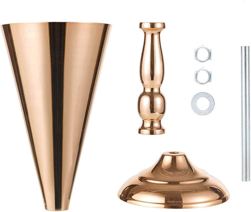 2 Pcs Set Metal Wedding Flower Trumpet Vase Stand Table Decorative Centerpiece Artificial Flower Arrangements for Anniversary Ceremony Party Birthday Event Aisle Home Decoration (Gold)