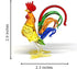 ZOOCRAFT Chicken Figurines Collectibles Hand Blown Glass Rooster Set of 2