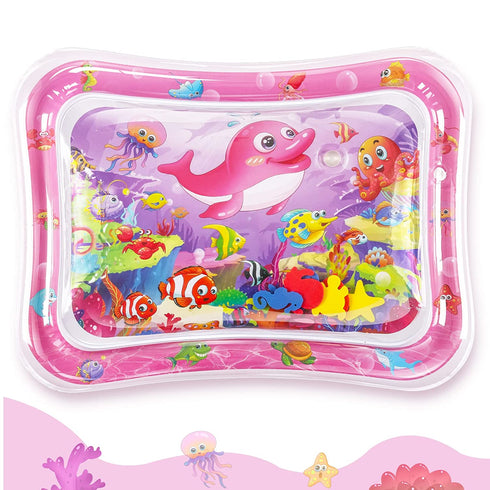 Hitituto Inflatable Tummy Time Mat Premium Baby Water Play Mat Fun Activity Center for Baby's Stimulation Growth and Sensory Development Ideal Infants Toddlers Baby Girls Toys for 3 6 9 12 24 Months