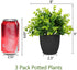 LELEE Artificial Potted Plants Mini Fake Plants, 3 Pack Small Eucalyptus Potted Faux Decorative Grass Plant with Black Plastic Pot for Home Decor, Indoor, Office, Desk, Table Decoration