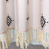 Yokii Boho Fabric Shower Curtain 84-Inch Length Tribal Chic Hippie Geo Diamond Fringe Bathroom Shower Curtain Set Extra Long Beige Heavy Weighted Bath Curtains with 4'' Tassels (72x84, Beige)