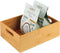 mDesign Bamboo Kitchen Cabinet & Fridge Drawer Organizer Tray with Handle - Storage Bin for Cutlery, Serving Spoons, Cooking Utensils, Gadgets - Natural Wood Finish