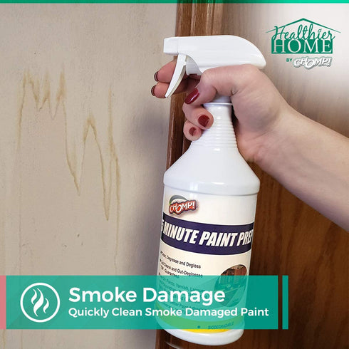 CHOMP Prep Cleaner Deglosser: Healthier Home 5 Minute Wall and Ceiling, Baseboards, Cabinets Painting Preparation Trim, Spray Gloss, Dirt, Grime, Grease Remover 32 Ounces, 32 oz