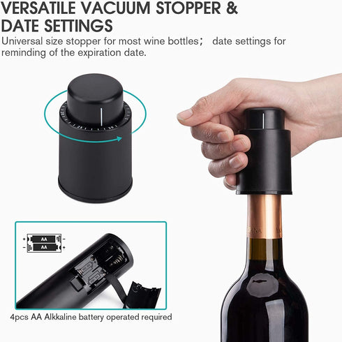 mafiti Wine Gifts for Him Men Dad Husband Fathers Day, Electric Wine Bottle Openers Pourer Aerater Stopper Set 4-in-1, Wine Accessories Christmas Boxes Birthday Gifts for Women