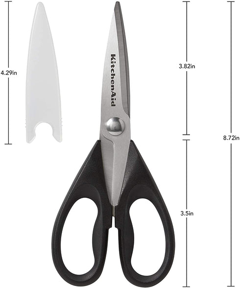 KitchenAid All Purpose Shears with Protective Sheath, 8.72-Inch, Black & Classic Pizza Wheel, 9-Inch, Black