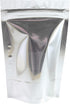 QQ Studio 100 Shiny Colored Aluminum Mylar Foil Clear Window Reclosable QuickQlick Stand-Up Bags (4.25" x 6.25", Silver)