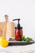 Jarmazing Products Mason Jar Syrup Dispenser - Set of 2 16 oz Smooth Jars with Rust-Proof, Leak-Proof, Food Grade Pumps for Honey, Syrups, Condiments, Salad Dressings and More