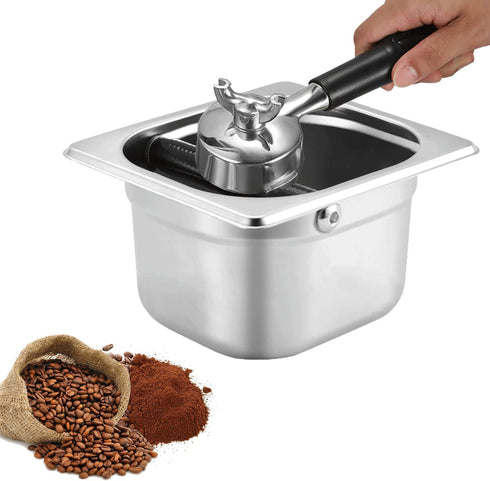 Coffee Knock Box, Stainless Steel Coffee Knock Box,spresso Knock Box Stainless Steel,tainless Steel Espresso Knock Box with Rubber Bar for Storing Underneath Most Espresso Machines