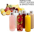 Brieftons Glass Water Bottles With Caps: Clear, 6 Pack, 18 Oz, Leakproof Lids, Premium Soda Lime, Best As Reusable Drinking Bottle, Sauce Jar, Juice Beverage Container, Kefir Kit, With Cleaning Brush