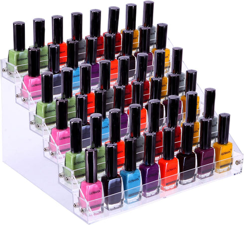 JANSBURG Nail Polish Organizer 6 Layer Ink Rack Holder Table Stand Acrylic Polish Holder Clear Paint Bottles Holder Essential Oil Storage Display Stand on The Table or Desk