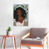 WALLOHERE African American Wall Art Black Girl Painting Artwork Abstract Contemporary Canvas Wall Art For Living Room Bedroom Home Decoration Ready To Hang 16x24 Inch