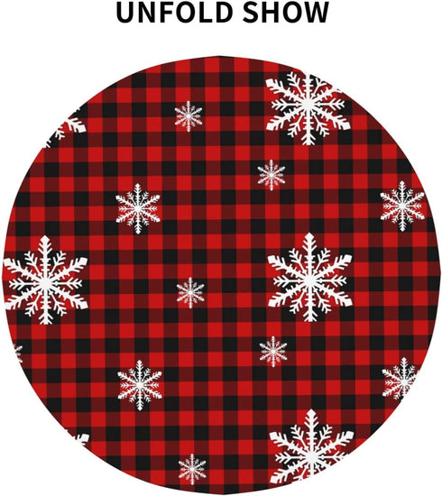 Christmas Snowflakes Round Tablecloth 60" Stain Wrinkle Free Washable Table Cloths for Decorative Kitchen Dining Party Wedding Indoor Microfiber