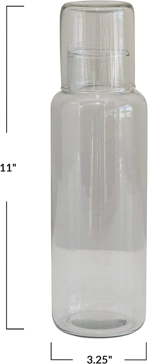 Creative Co-Op Recycled Glass (Set of 2) Decanter, Clear