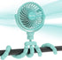 Stroller Fan, 2600mAh Battery Powered Personal Desk Air Circulator Fan with Flexible Tripod, Ultra Quiet 4 Speed 360° Rotatable USB Fan for Stroller Office Camping Hurricane Outage, Blue