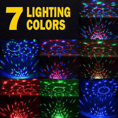 Apeocose 2-Pack Disco Ball Party Lights, Sound Activated RGB Rotating DJ Strobe Lights with Wireless Remote for Bachelorette Birthday Home Party Supplies Decorations Wedding Dance Karaoke Zumba