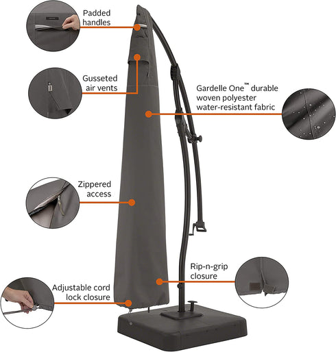 Classic Accessories Ravenna Water-Resistant 13 Foot Offset Patio Umbrella Canopy Cover