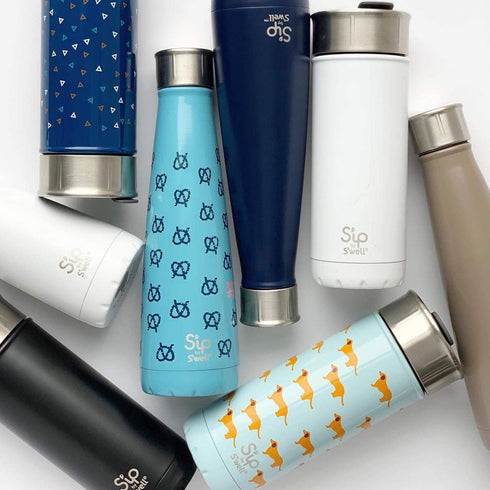 S'ip by S'well Stainless Steel Travel Mug - 16 Fl Oz - Flat White - Double-Layered Vacuum-Insulated Travel Mug Keeps Coffee, Tea and Drinks Cold for 16 Hours and Hot for 4 - BPA-Free Water Bottle