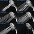 JDO High Pressure Handheld Shower Head, 6 Spray Settings Shower Head with Handheld, 4.3" High Flow Hand Held Shower head Set with Stainless Steel Hose and Adjustable Bracket (Chrome)
