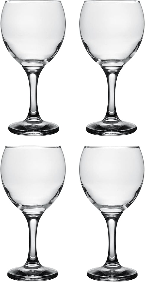 Red Co. Set of 4 Classic Glass 8.75 fl oz Stemmed All-Purpose White Wine Goblets, Clear