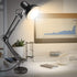 Metal Desk Lamp, AmeriTop Adjustable Goose Neck Swing Arm Table Lamp with Interchangeable Base Or Clamp; Eye-Caring Study Desk Lamps for Bedroom, Study, Office, Table (Black)