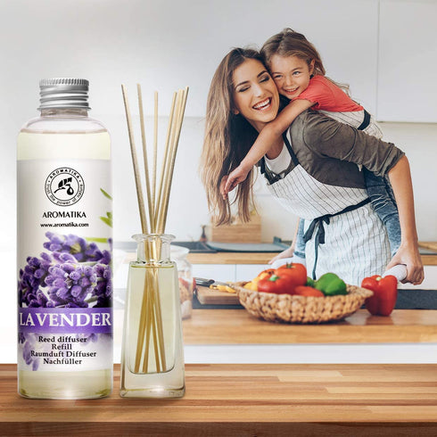 Lavender Reed Diffuser Refill 6.8 OZ - Lavanda Refill - Room Fragrance Diffuser w/Natural Essential Lavender Oil - Reed Diffuser Oil Refill for Spa - Aromatherapy - Home - Bath - Office - Restaurant