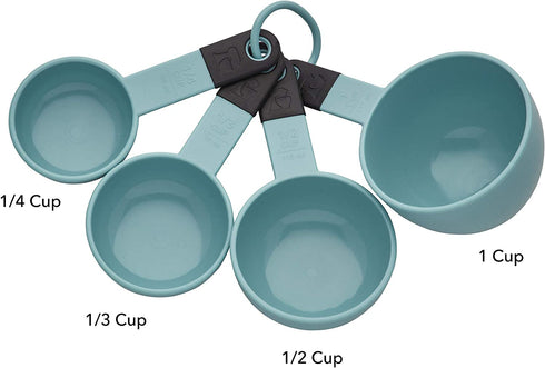KitchenAid Classic Measuring Cups, Set of 4, Aqua Sky/Black