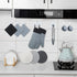 13 Pcs Set Oven Mitts and Pot Holders, Silicone Oven Mitts and Pot Holders 500F Heat Resistant, Includes Mini Oven Mitts, Hot Pads, Wall Hooks, Food Tongs- Perfect for Kitchen,Cooking,Protecting Hands
