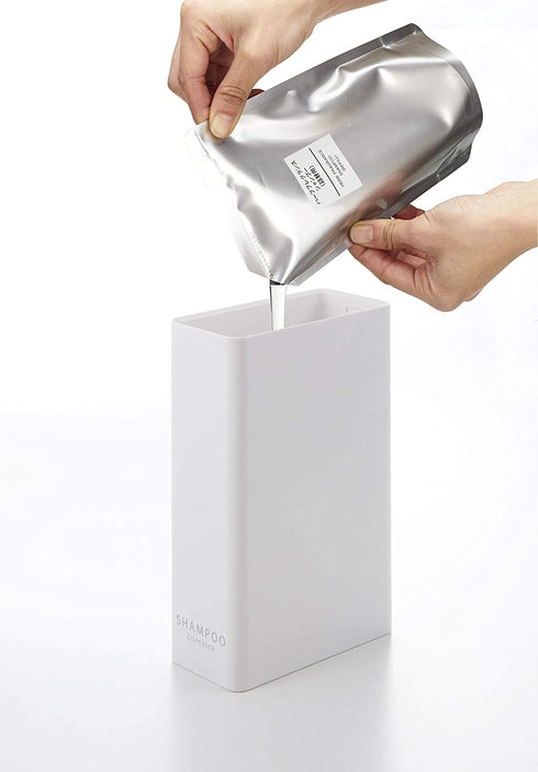 Yamazaki Tower Shampoo Dispenser White Rectangular