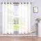 Ivory Sheer Curtains 63 Inch Length Window Panel Pair Set of 2 Packs Grommet Top Faux Linen Look Drapes Voiles Semi Sheer Curtains for Living Room Bedroom Wide 52 x 63 Inches Long Cream Ecru Off White