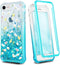 Ruky iPhone 6 6s 7 8 Case, iPhone SE 2022 Case, Full Body Glitter Liquid Floral Cover with Built-in Screen Protector Shockproof Girls Women Case for iPhone 6/6s/7/8/SE 2020 & SE 2022, Flower Bouquet