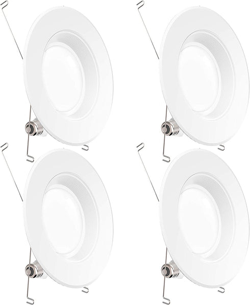 Sunco Lighting 5/6 Inch LED Can Lights Retrofit Recessed Lighting, Baffle Trim, Dimmable, 2700K Soft White, 13W=75W, 1050 LM, Damp Rated, Replacement Conversion Kit, UL Energy Star 4 Pack