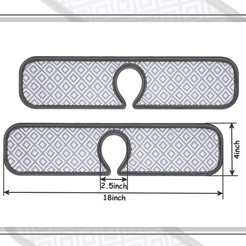 2 Pieces Faucet Absorbent Mat Kitchen Faucet Sink Splash Guard Microfiber Cleaning Cloth Pads for Faucet Grey Wraparound Absorbent Mat for Kitchen Faucet RV Water Stains Preventer (18 x 4 Inch)