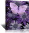Purple Butterfly Painting Giclee Print on Canvas, Stretched and Framed, Modern Home Decoration for living room, bedroom, bathroom decor Wall Art,12 By 16Inch,Ready To Hang