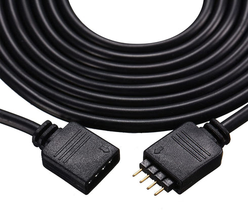 6 Pieces 4 Pin RGB Extension Cable LED Strip Connector Cord Wire Solderless Strip Jumper Cables Kit with 12 Pieces Pin Connector for 5050 3528 RGB LED Strip Light (Black, 1.6 FT, 3.3 FT, 6.6 FT)