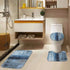 ArtSocket Bathroom Rugs and Mats Sets 3 Piece,Bathroom Rugs Non Slip, Blue Abstract Painting Gray Absorbent Microfiber Memory Foam Bath Mat Machine Washable Bathroom Floor Mats