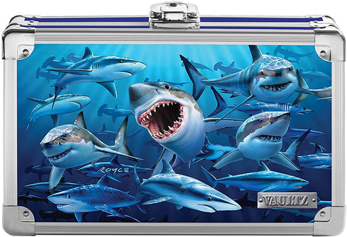 Vaultz 3D Lenticular Locking Pencil Box, 5.5 x 8.25 x 2.5 Inches, Sharks (VZ03946)