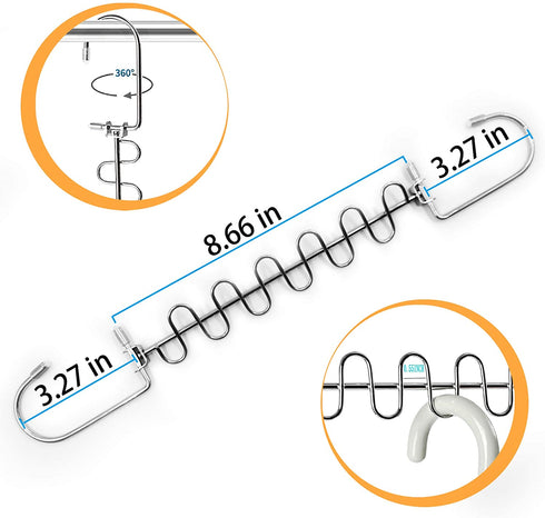 KLEVERISE 4 Pack Space Saving Hangers - 12 Slots Stainless Steel Clothes Hangers Magic Cascading Hangers - Clothing Closet Space Saving Storage Organizers