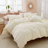 King Size Duvet Cover Set 3 Piece Ivory Soft Cooling Duvet Cover Breathable Washed Microfiber Luxury Hotel Bedding Sets & Collections 1 Quilt Cover 2 Pillow Shams with Zipper Closure & Corner Ties