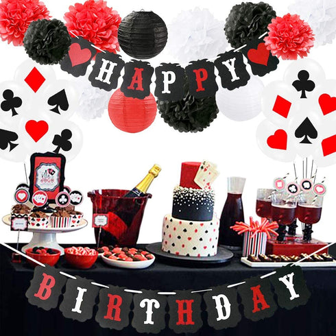 Poker Birthday Party Decorations/Poker Theme Party Supplies Casino Party Decoration Supplies Casino Theme Party,Las Vegas Themed Parties,Casino Night,Casino Birthday D©co/Women 40th/50th Birthday