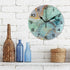 One Bear Modern Green and Gold Marble Texture Wall Clock, Silent Non Ticking Battery Operated Round Clock for Kitchen Office School Home Decorative