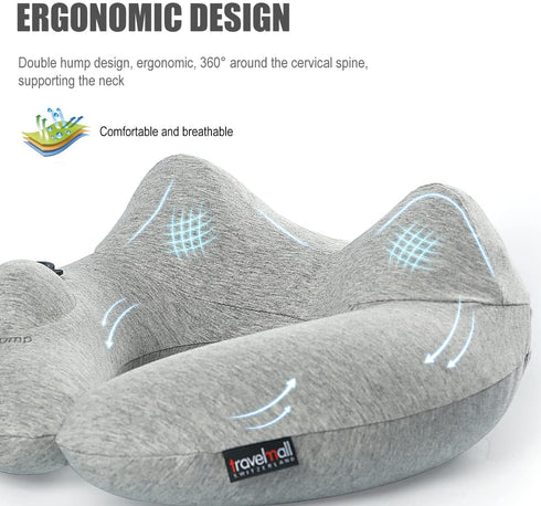Travel Pillow for Airplane with Hood, Inflatable Neck air Pillow for car ,Travel accessoires nap Rest Sleep Business Trip Flight