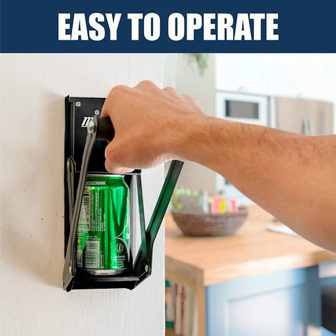 Mckay 16 oz. Metal Can Crusher, Heavy-Duty Wall-Mounted Smasher for Aluminum Seltzer, Soda, Beer Cans and Bottles for Recycling, Gadgets for Home - Black