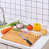 HHXRISE Large Bamboo Cutting Board With 3 Built-In Compartments And Juice Grooves - Kitchen Chopping Board for Meat (Butcher Block) Cheese and Vegetables (L 17 x 12.6")