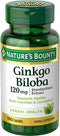 Nature’s Bounty Ginkgo Biloba Capsules 120mg, Memory Support Supplement, Supports Brain Function and Mental Alertness, 100 Capsules