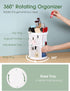Kootek Rotating Makeup Organizer 360 Spinning Cosmetic Storage Display Cases Adjustable Makeup Holder Rack Large Capacity Carousel Shelf with 4 Layers Tray for Bathroom Bedroom Vanity Dresser, White