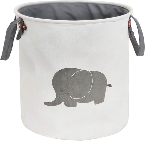 HIYAGON Storage Baskets,Cotton foldable round Home organizer Bin for Baby Nursery,Toys,Laundry,Baby clothing,Gift Baskets(Elephant)