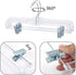 HOUSE DAY 12 Pack 14 inch Clear Plastic Skirt Hangers with Adjustable Clips, Pants Hangers 360-Rotating Swivel Hook, Clip Hangers for Pants, Trousers, Skirts, Jeans, Bulk Plastic Hangers
