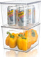 Sorbus Plastic Storage Clear Bins with Lid, Stackable Pantry Organizer Box Bin Containers for Organizing Kitchen Fridge, Food, Snack Pantry Cabinet, Fruit, Vegetables, Bathroom Supplies, (2)