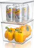 Sorbus Plastic Storage Clear Bins with Lid, Stackable Pantry Organizer Box Bin Containers for Organizing Kitchen Fridge, Food, Snack Pantry Cabinet, Fruit, Vegetables, Bathroom Supplies, (2)